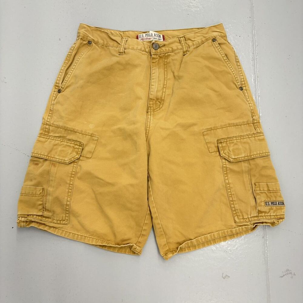 Vintage Y2k US. Polo Assn. Tan Baggy Cargo Shorts 30x11